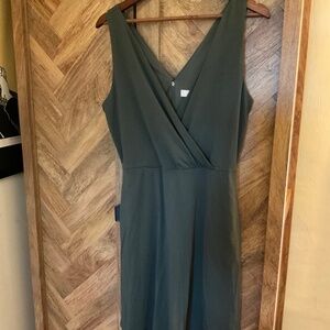 LOFT Wrap Flare Dress. size 10. Olive.